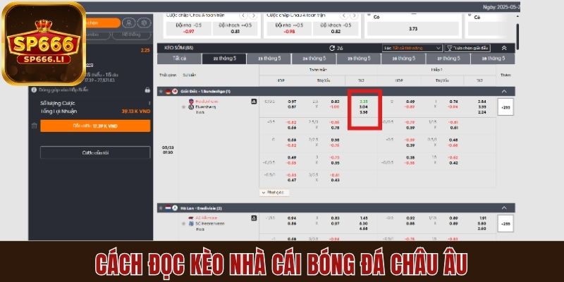 Cách đọc kèo nhà cái bóng đá châu Âu